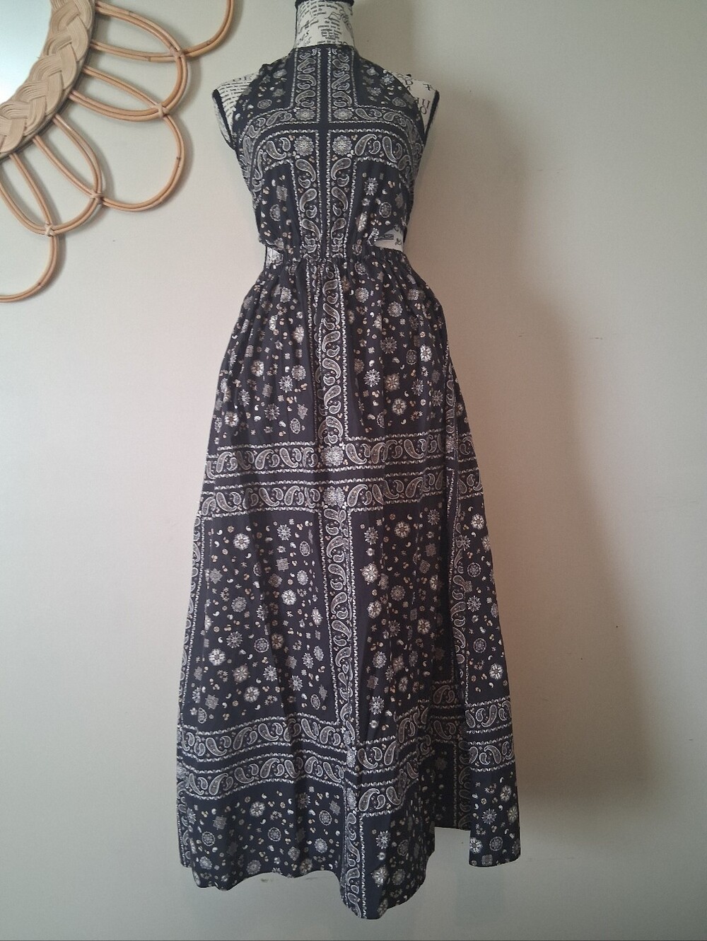 J. Crew Side-cutout halter dress in bandana-print cotton poplin Size S - Picture 4 of 12
